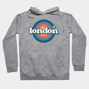 Vintage London Sunset Seal // Retro City Emblem for London UK Hoodie